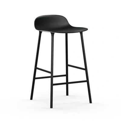 Image de Normann Copenhagen Chaise de bar Form pieds en métal 75 cm noir