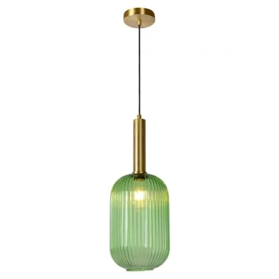 Image de Lucide 45386/20/33 Suspension, Verre, 40 W, Vert, Or Mat