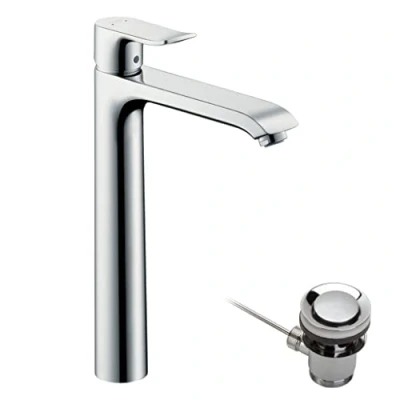 Image de hansgrohe Metris Mitigeur de lavabo 260 surélevé pour vasque libre, avec tirette et vidage, chromé, 31082000