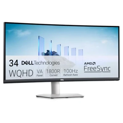 Image de DELL S Series S3423DWC LED display 86,4 cm (34 ) 3440 x 1440 pixels Wide Quad HD LCD Noir Neuf