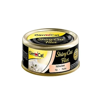 Image de GimCat ShinyCat filet Poulet Aliment pour chats à base de juteux sans sucre ajouté adultes 48 boîtes (48 70 g)