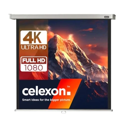 Image de Ecran de projection manuel CELEXON 200 x cm Format 1:1 Gain 1.2x