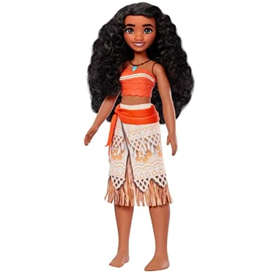 Image de Mattel Princesses Disney Poupée Vaiana Chantante avec tenue et collier emblématiques, chanson « Le Bleu Lumière » Jouet Enfant, Dès 3 ans, HMG14