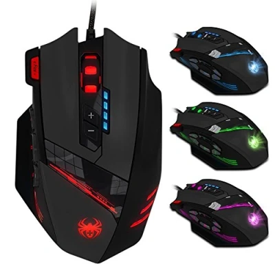 Image de zelotes souris de jeu, 12 boutons programmables, d&#039;ordinateur 4000 DPI RVB, filaire USB pour ordinateur portable, PC, Mac