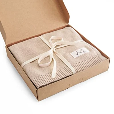 Image de Livella Couverture Bébé 100% Coton Biologique, en Tricot de Qualité Supérieure, Super Douce et Respirante, Parfaite pour la Peau Sensible , Certifiée Oeko TEX Standard 100 GOTS