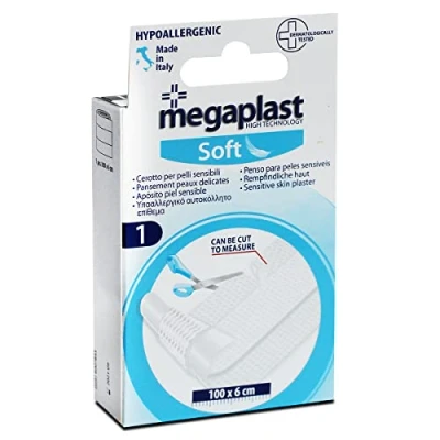 Image de JUANIO Paquet de 1 Pansement pour Peaux sensibles délicates en Bandes, Bandage découpé Micro perforé hypoallergénique Non tissé Soins Format 100 x 6 cm