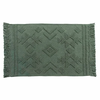 Image de douceur d&#039;intérieur, Tapis Rectangle (120 x 170 cm) Cilaos Kaki, Coton Jacquard