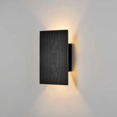 Image de ouglres Applique Murale En Bois,Noir Intérieure Avec Interrupteur,Vintage Lampe De Nuit Led Blanc Chaud,Lampes Murales Design Moderne Pour Chambre à Coucher Salon Couloir,8w,1pack