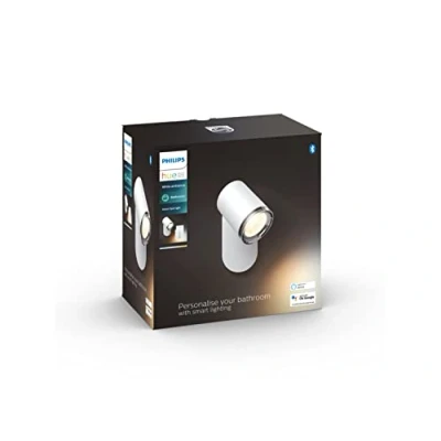 Image de Philips Hue White Ambiance ADORE Spot 1x5.5W salle de bain, compatible Bluetooth Blanc (télécommande incluse), fonctionne avec Alexa, Google Assistant et Apple Homekit