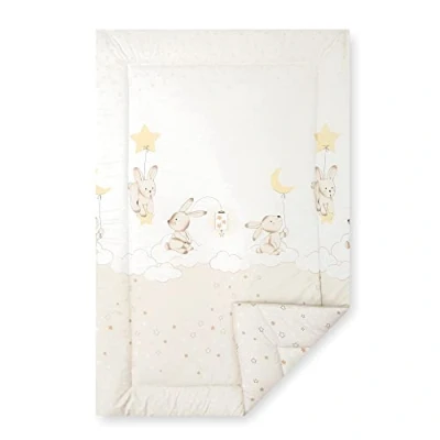 Image de Julius Zöllner Tapis d&#039;éveil Classic Dimensions : 95 x 135 cm Fabriqué en Allemagne 100% Coton Certifié Oeko Tex Standard 100 Lapin de rêve