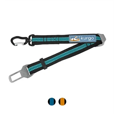 Image de Kurgo Ceinture de Sécurité Pivotante pour Chien, Fixation Direct, Ajustable, Installation Facile et Rapide, Bleu/Noir