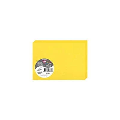 Image de Clairefontaine 2323C Paquet de 25 Cartes Doubles Format C6 11x15,5cm 210g/m² Coloris Jaune Soleil Cartons d&#039;Invitation Evènements et Correspondance Gamme Pollen Papier Premium Lisse