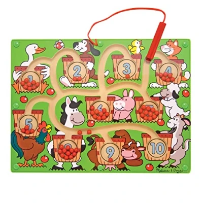 Image de Melissa &amp; Doug Labyrinthe de numéros avec baguette aimantée Pour garçon ou fille 3+ Jouet en bois