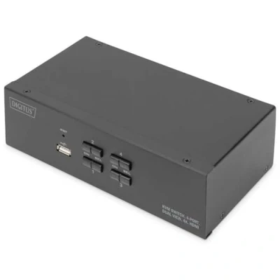 Image de DIGITUS COMMUTATEUR KVM 4 PORTS DOUBLE ÉCRAN 4K HDMI DS 12883