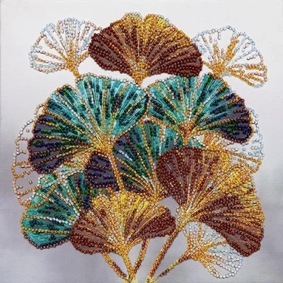 Image de Abris Art Kit de Broderie au Point Perles, Coton, Multicolore, 20x21cm