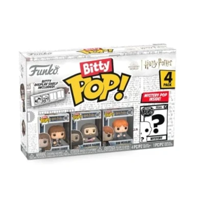 Image de Funko Bitty Pop! Harry Potter Hermione Granger™, Rubeus Hagrid™, Ron Weasley™ et Une Mini Figurine Mystère en Surprise 2.2 Cm Collectionnable Étagère Empilable Incluse Idée de Cadeau
