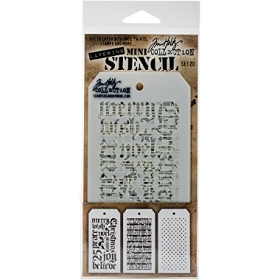 Image de Matrices Anonymous Mts020 Tim Holtz Pochoir Mini Couches Set, Multicolore, Lot de 3