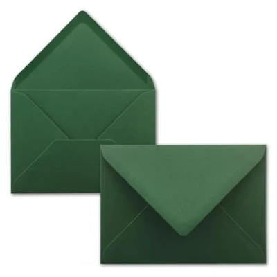 Image de Lot de 50 Enveloppes à lettre Vert mousse DIN C6 114 x 162 mm avec collage humide sans fenêtre pour cartes vœux et invitations FarbenFroh by GUSTAV NEUSER