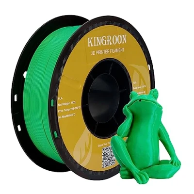 Image de Kingroon PLA Filament d&#039;imprimante 3D, précision dimensionnelle +/ 0,03 mm, bobine de 1 kg (2,2 lb), 1,75 vert