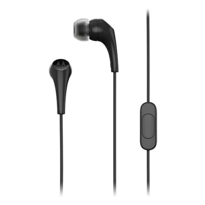 Image de Motorola Sound Earbuds 105 Écouteurs intra auriculaires filaires avec microphone pour appels mains libres Blanc