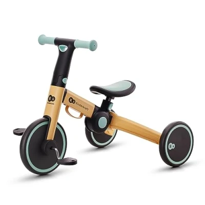 Image de Kinderkraft 4TRIKE Tricycle 3en1, pliable, Vélo sans Pédales, Bébé, Mini Draisienne, Trotteur, Selle réglable, Trois Roues, De 12 mois à environ 5 ans, 25kg, Bleu