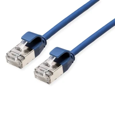 Image de ROLINE Câble Patch U/FTP DataCenter Cat.6A (Class EA), LSOH, Slim, Bleu, 0,5 m