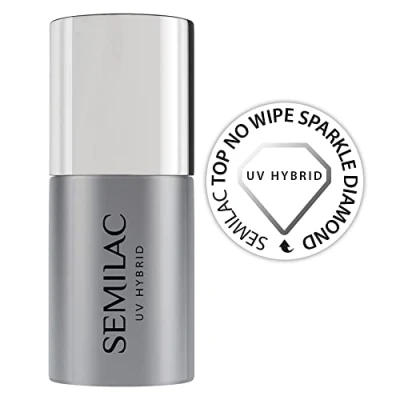 Image de Semilac TOP NO WIPE Sparkle Diamond FOR UV GEL Polishes Vernis à ongles, Taille: 7 ml,