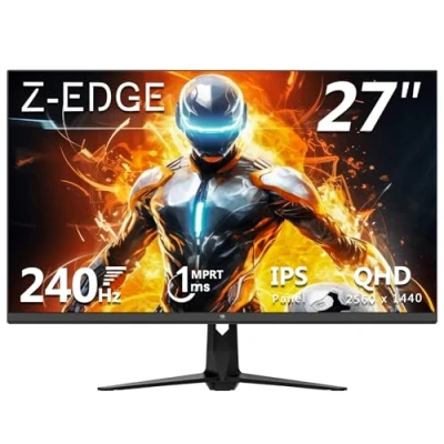 Image de Z Edge Ecran Pc Gamer 27&#039;&#039; IPS QHD (2560x1440), 240 Hz (DP1.4x2), 1ms, FreeSync, Moniteur Gaming LED 16:9, 144 (HDMI2.0x2), Inclinaison Réglable, 400cd/m², VESA 100 * 100mm (DP Câble Inclus)