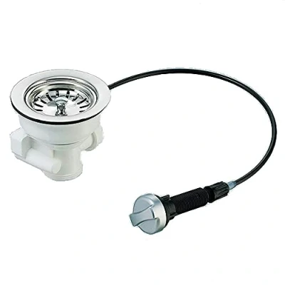 Image de Bonde excentrique avec commande rotative vidage vers le bas raccord (2,5 cm) pour trop plein 8,9 cm