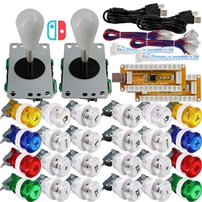 Image de SJ@JX Arcade Game Controller USB Encoder 2 Player Gamepad Microswitch Button 8way Joystick for Nintendo Switch PC PS3 Retropie Raspberry Pi MAME