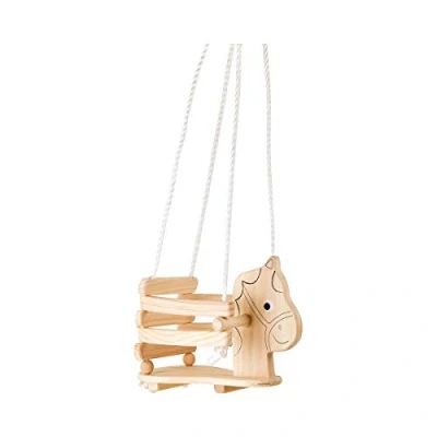 Image de 4774 Balançoire en bois &quot;Cheval&quot;, avec bordure et poignées pour une assise indépendante, à partir de 2 ans