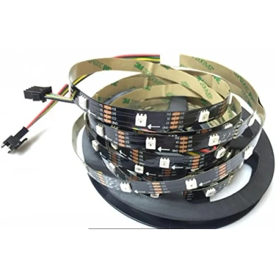 Image de APA102C APA102 Bande lumineuse adressable RVB 30 LED/pixel/M 5 m 150 LED 5050 SMD non étanche IP20 DC5 V Noir PCB