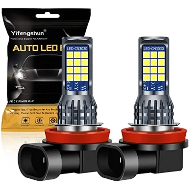 Image de Yifengshun 2 pièces 7.2W Ampoule H11 H8 LED anti brouillard blanc,24SMD 3030 couleurs 600 lumens pour la voiture frontale lumière Daytime lumières DRL 12V
