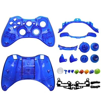 Image de OSTENT Coque de Remplacement et kit Boutons compatibles avec Le contrôleur sans Fil Microsoft Xbox 360 Couleur Bleu