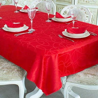Image de BGEUROPE Nappe Antitache Rouge Réf. Lines 150cm x 350cm