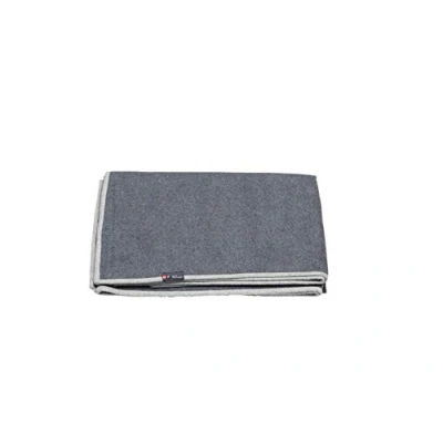 Image de David Fussenegger 112190K2 Plaid réversible en Velours uni Gris foncé/Gris 135 x 200 cm