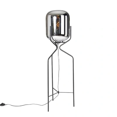 Image de Qazqa bliss Lampadaire 1 lumière H 120 cm Noir Design éclairage intérieur Salon I Chambre