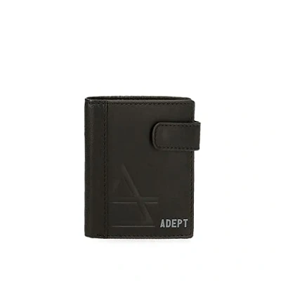 Image de Adept Jim Portefeuille Vertical avec Fermeture clic Noir 8,5 x 10,5 1 cm Cuir, Noir, à