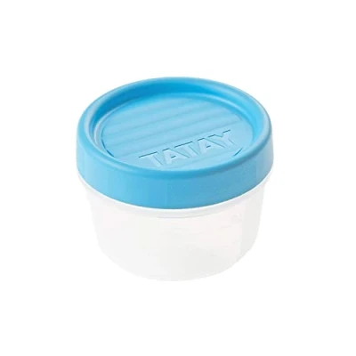 Image de TATAY Boîte Alimentaire, Hermétique, Capacité de 0.2 L, Couvercle à vis, sans BPA, passe au micro ondes et lave vaisselle, Bleue. Dimension: 8,5 x 6 cm