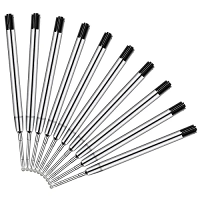 Image de Vesaneae 10 x Recharge Stylo Bille, Trait Moyenne Recharges Universelles, de Stylo, Pointe 1.0MM (Noir)