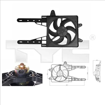 Image de TYC 809 0007 ventilateur Moteur 300 110 avec cadre du de radiateur (encadrement) FIAT: Punto I 3/5 portes, Cabriolet, LANCIA: Y