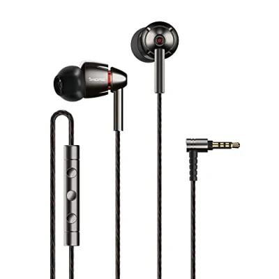 Image de 1MORE Quad Driver Écouteurs intra auriculaires Casque haute fidélité résolution avec basses chaudes, résolution, micro et télécommande en ligne E1010 Argent