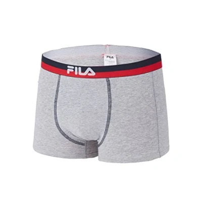 Image de FILA Boxer Homme Coton, Calecon Homme, Naturel, Respirant, Gris, XL