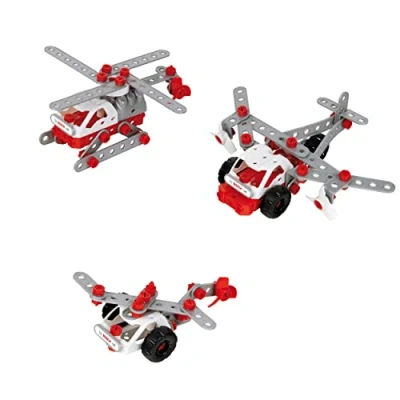 Image de Theo Klein 8791 Bosch 3 en 1 Set de construction Helicopter Team pour construire différents engins aériens Fiches trois modèles Jouet enfants à partir ans