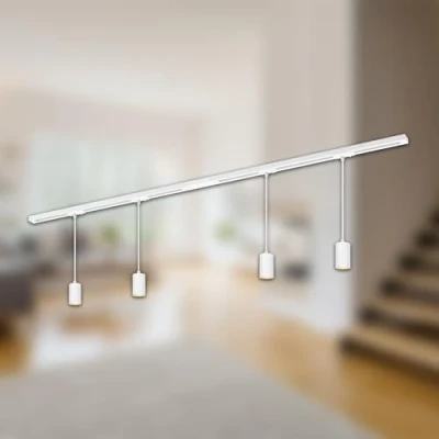 Image de Briloner Système de lampes sur RAIL 230 V, blanc, 4 suspensions, longueur 1,5 m