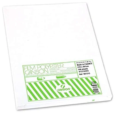 Image de Canson Film Polyester Papier à dessin A4 21 x 29,7 cm Translucide Lot de 100