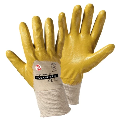 Image de L+D 1496 8 Gant de protection jaune NBR (caoutchoucs nitrile)