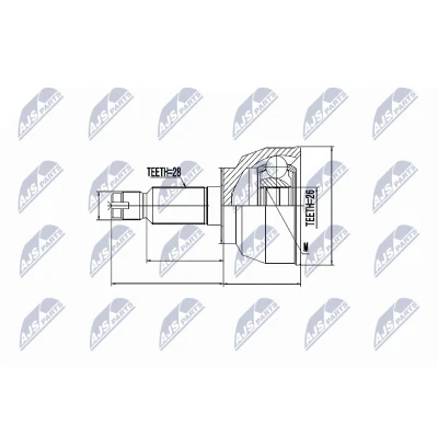 Image de NTY NPZ MZ 042 Tête De Cardan côté roue, Essieu avant MAZDA: 3 5 portes