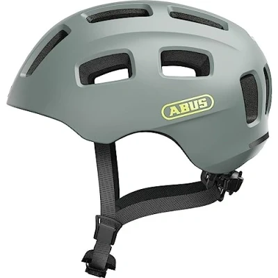 Image de ABUS Casque de vélo Youn I 2.0 avec lumière pour enfants, adolescents et jeunes adultes filles garçons Gris, Taille M, M (52 57 cm)