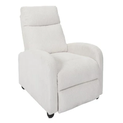 Image de Fauteuil de Relaxation Côtelé &quot;Scott&quot; 100cm Beige